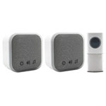 Uni-Com 98476 + 98477GB + W96001 Portable and Plug-In Door Chime Set, White