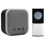 Uni-Com 98476+W96001 Portable Door Chime, Black