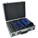 MEXCO A11DCDKIT3 Slotted Dry Core Drill XCEL Grade Kit, 9 Piece