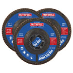 Faithfull FAIFD11540Z3 Zirconia Abrasive Jumbo Flap Disc 115 x 22mm 40 Grit 3Pk