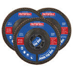 Faithfull FAIFD11580Z3 Zirconia Abrasive Jumbo Flap Disc 115 x 22mm 80 Grit 3Pk