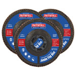 Faithfull FAIFD115ZM3 Zirconia Abrasive Jumbo Flap Disc 115x22mm Mixed Grit 3Pk