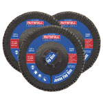 Faithfull FAIFD12580Z3 Zirconia Abrasive Jumbo Flap Disc 125 x 22mm 80 Grit 3Pk