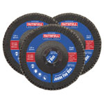 Faithfull FAIFD125ZM3 Zirconia Abrasive Jumbo Flap Disc 125x22mm Mixed Grit 3Pk