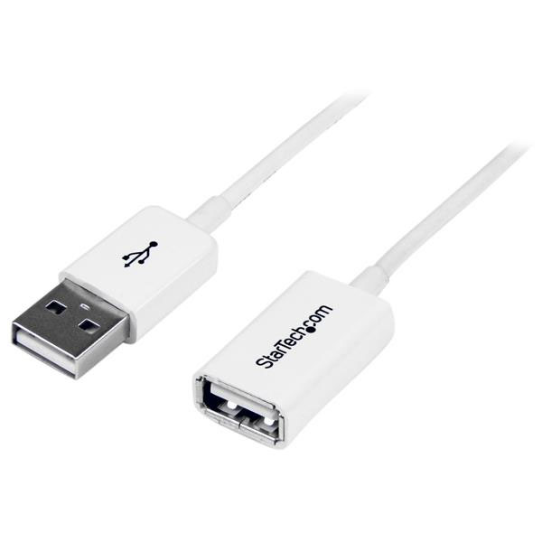 StarTech.com USBEXTPAA1MW 1m White USB 2.0 Extension Cable A to A ...