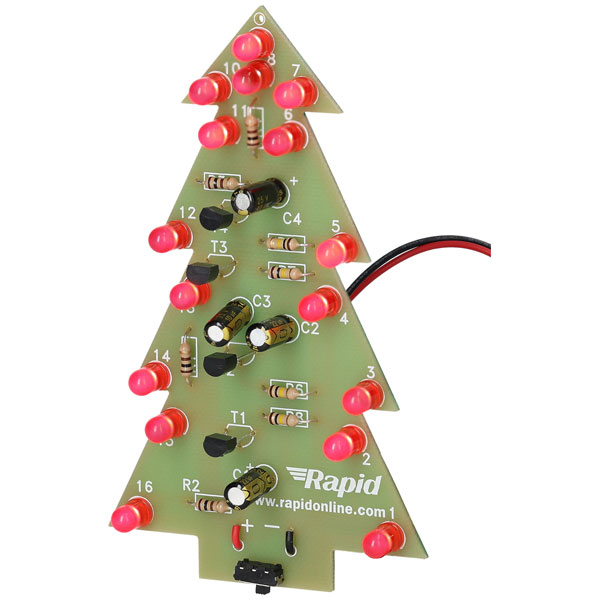 2019 Christmas Tree LED DIY Kit – Red & Green Flashing Circuit For Holiday Projects