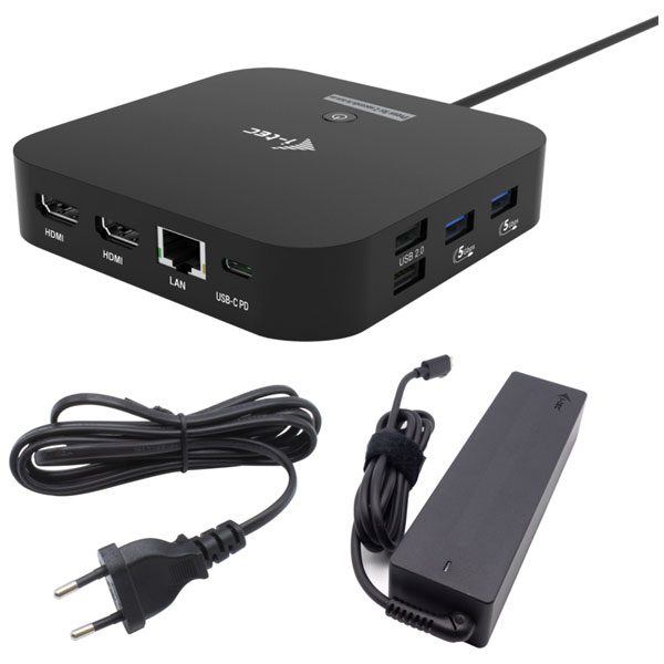 i-tec C31DUALHDMIDPD100UK USB-C Dual HDMI Docking Station with Pow...