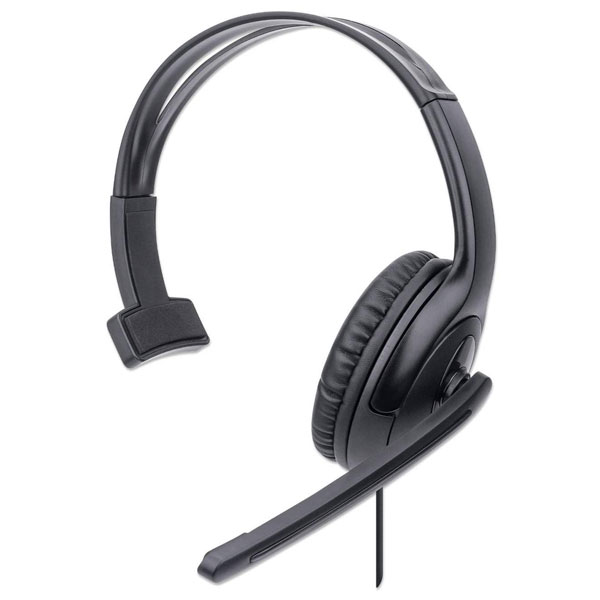 Manhattan 179874 Mono Over-Ear Headset (USB), Microphone Boom (pad...