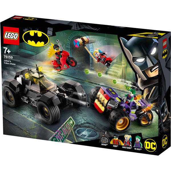 lego dc batman joker's trike chase batmobile