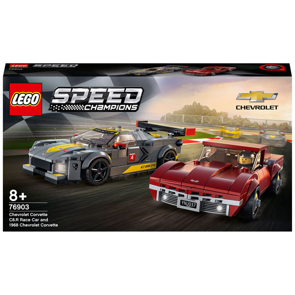 LEGO 76903 Chevrolet Corvette C8.R Race Car and 1968 Chevrolet Cor...