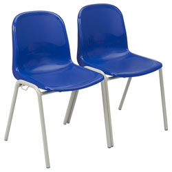 Harmony Linking School Chair 430mm High Blue Seat Black Frame