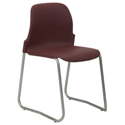 Proform Skidbase Stackable School Chairs 430mm High Brown Seat Grey Frame (Pk 4)