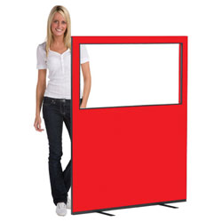 1200 x 1500 Standard Office Screen with Window Fabric Red