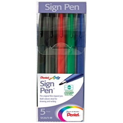 Pentel S520/5-M Sign Pens for Ozobot (pk 5)