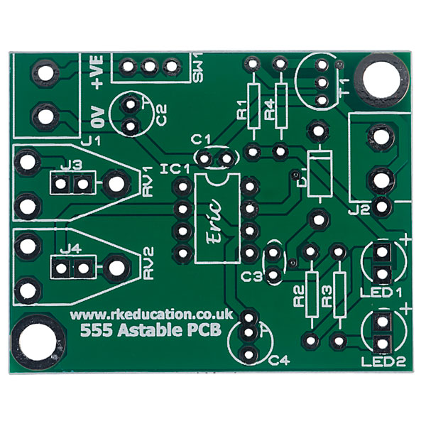 RK Education 555 timer Astable Projects (70-6017/8/9) PCB