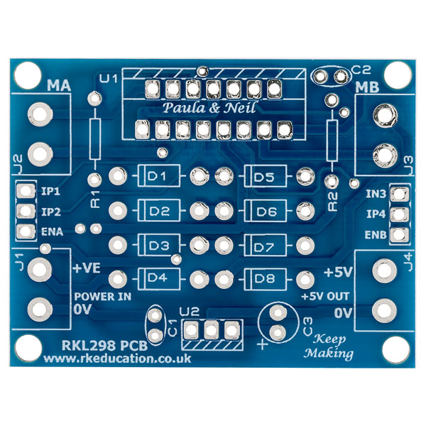 RK Education RKL298 H-Bridge Motor Drive IC Project PCB Only