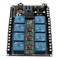 RK Education RKP18Relay8 PICAXE/Genie Compatible 8x SPDT Relay Controller Kit