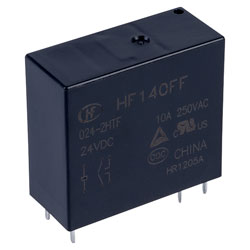 Hongfa HF140FF/024-2HTF PCB Relay 24VDC 2 x SPST-NO 10A