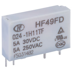 Hongfa HF49FD/024-1H11TF PCB Relay 24VDC SPST-NO 5A