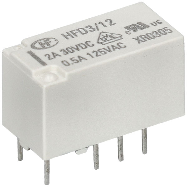  HFD3/012 PCB Signal Relay 12V DC Coil DPDT 2A