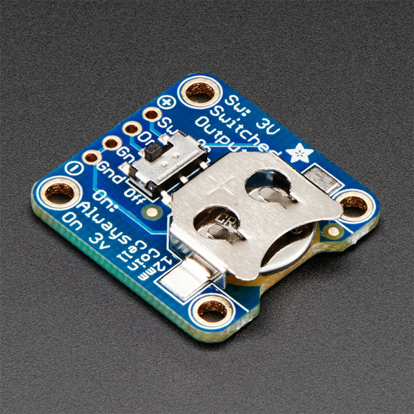 Adafruit ADA1867 12mm Coin Cell Breakout w/ On-Off Switch | Rapid Online