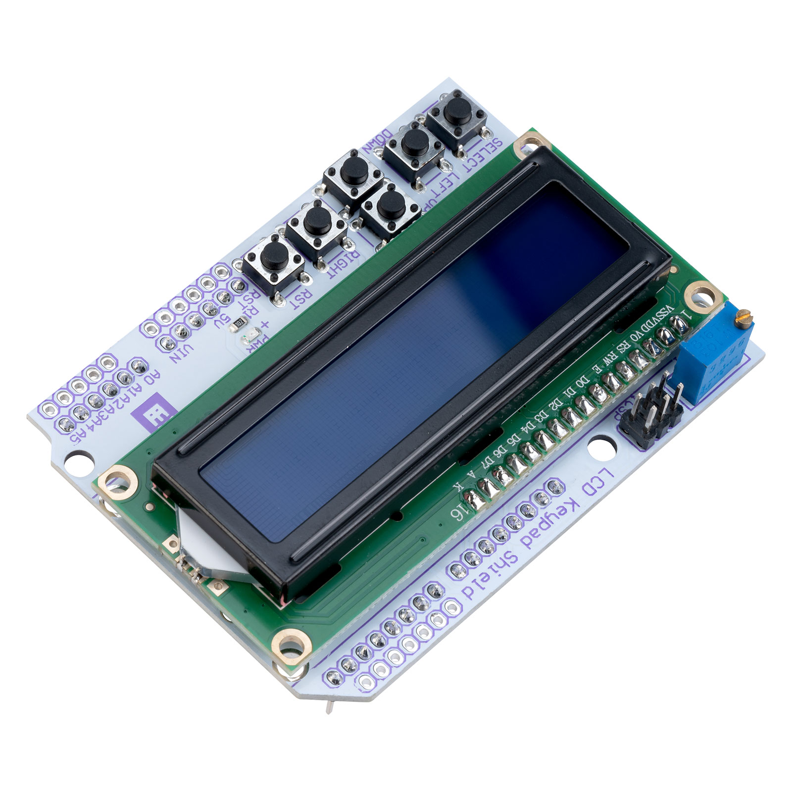 Whadda Wpsh Lcd Keypad Shield For Arduino Lcd Rapid Online