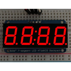 Adafruit 878 0.56 4-Digit 7-Segment Display with I2C Backpack Red