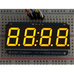 Adafruit 879 0.56 4-Digit 7-Segment Display with I2C Backpack Yellow