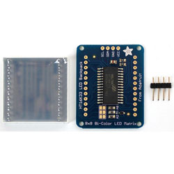 adafruit mini 8x8 led matrix w i2c backpack Bicolour Square Pixel with Thats where these adorable LED matrix backpacks come in Adafruit Mini 8x8 LED Matrix