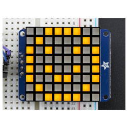 Adafruit 1855 Small 1.2 8x8 Bright Square LED Matrix with I2C Backpack Yellow