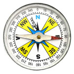 Eisco Plotting Compass, Glass Face, Aluminium Case, 2 Diameter Dial Marked