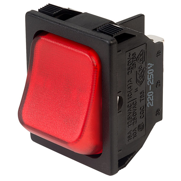 SCI R13-87 DPST Red Illum Rocker Switch | Rapid Online