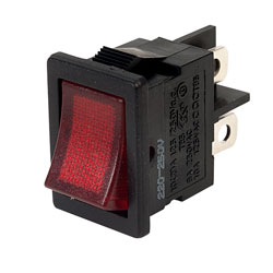 SCI R13 73C 02 RED DPST Illuminated Rocker Switch