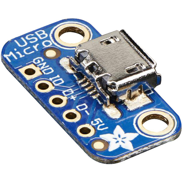 Image of Adafruit 1833 USB Micro B Breakout Board