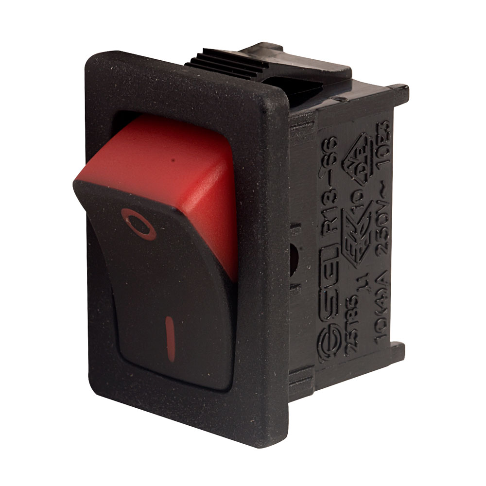 SCI R13 66A3 RED SPST Red visible On Rocker Switch Rapid Online