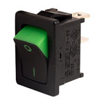 SCI R13-66A3 GREEN SPST Green 'visible On' Rocker Switch