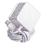 Raspberry Pi 4 Model B Official PSU, USB-C, 5.1V, 3A, UK Plug, White