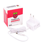 Raspberry Pi 4 Model B Official PSU, USB-C, 5.1V, 3A, EU Plug, White