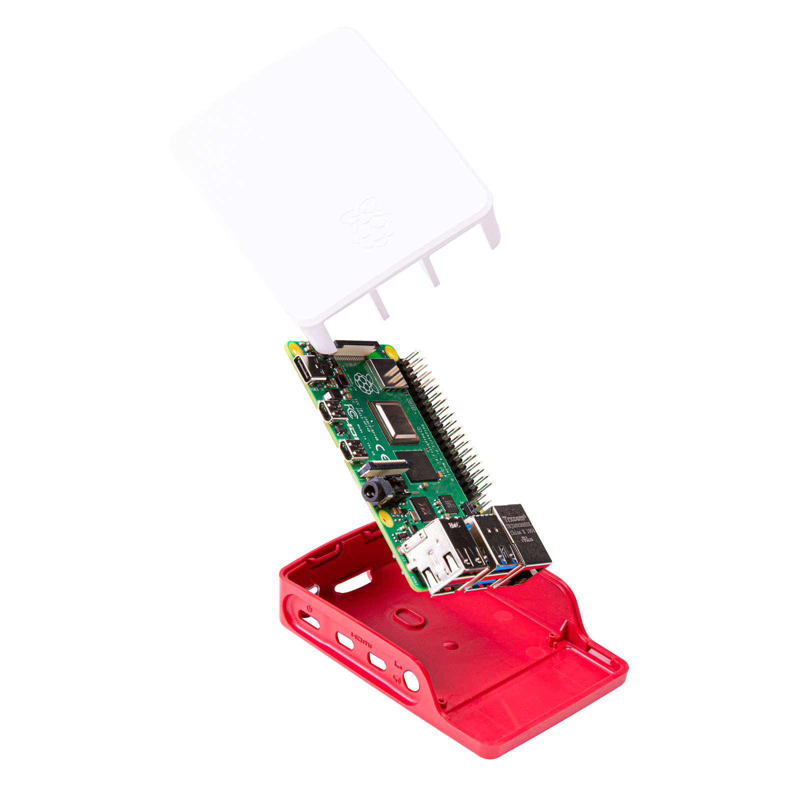 Raspberry Pi 4 Model B Official Case Plastic Redwhite Rapid Online 3962