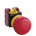 IDEC XW1E-LV4TG13Q4MFR XW Emergency Stop Switch Illuminate 22mm TurnPull 1NO-3NC