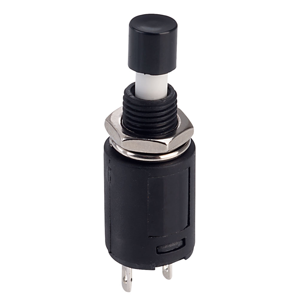 SCI R13 512B1 BLACK Latching Push Switch Sm Button Black