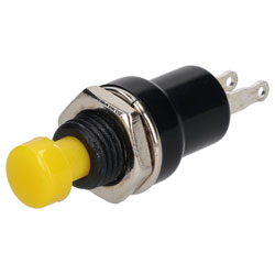 R-TECH 780383 Miniature Momentary SPST Yellow Push Button Switch