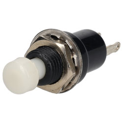 R-TECH 780384 Miniature Momentary SPST White Push Button Switch