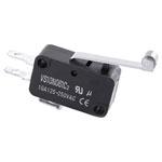 TruComponents 78-0922 Microswitch,On/(On),10A,Medium Roller,Quick Connect