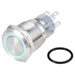 TruComponents 782137 Pushbutton ,Panel Mount,On/(On),SPDT,Solder,IP65