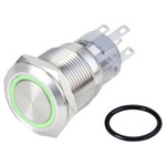 TruComponents 782140 Pushbutton ,Panel Mount,On/(On),SPDT,Solder,IP65