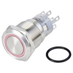 TruComponents 782147 Pushbutton ,Panel Mount,On/(On),DPDT,Solder,IP65