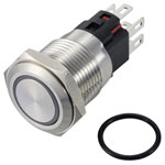 TRUCOMPONENTS 782619 Pushbutton ,Panel Mount,Off/(On),SPST,Solder,IP65