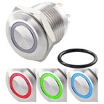 TRUCOMPONENTS 782638 Pushbutton ,Panel Mount,Off/(On),SPST,Solder,IP65
