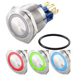 TRUCOMPONENTS 782642 Pushbutton ,Panel Mount,Off/(On),SPST,Solder,IP65